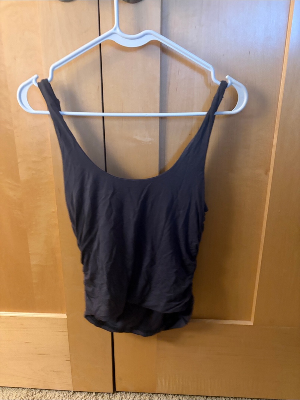 Women’s Gray Ruched Tank Top - Picture 2 of 2